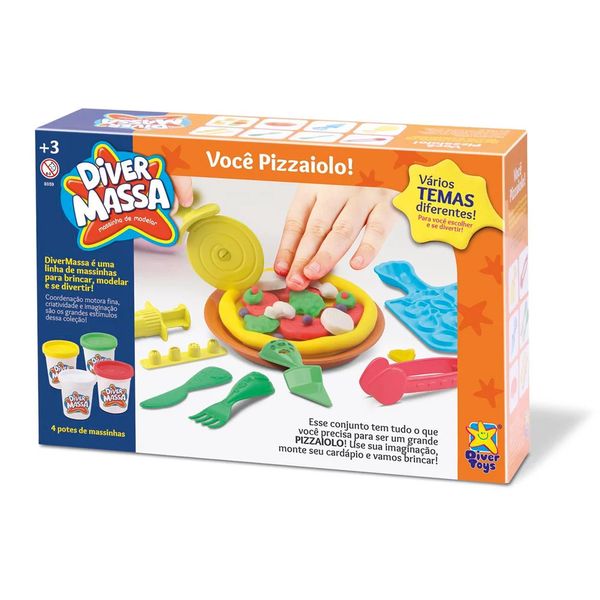 Massa de Modelar Divertoys Você Pizzaiolo com Acessórios