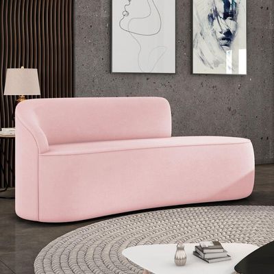 Sofá 3 Lugares Orgânico 180 Cm Morgan Suede Rosa Bebê D03 - D'rossi
