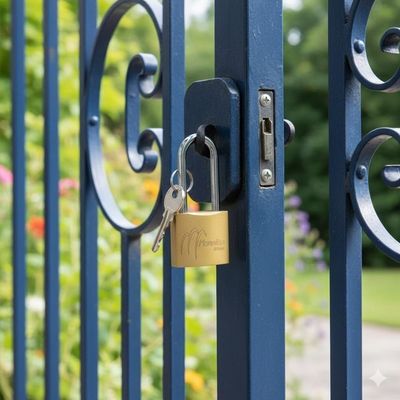 Cadeado 32mm Com Haste Longa Em Latão E Aço Carbono Com 3 Chaves Para Portão E Corrente