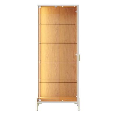 Cristaleira E Aparador Buffet Sena Com Led Sena Off White Matte Freijó - Colibri