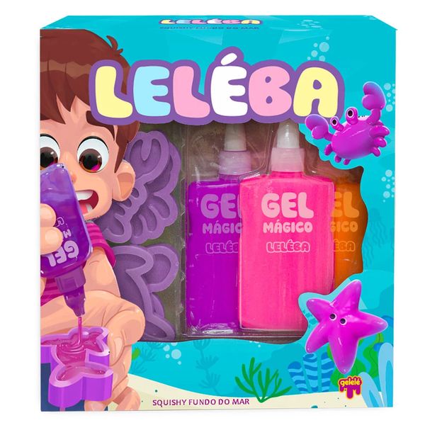 Slime Leléba Gel Mágico Gelelé Doce Brinquedo Fundo do Mar Rosa, Lilás e Laranja