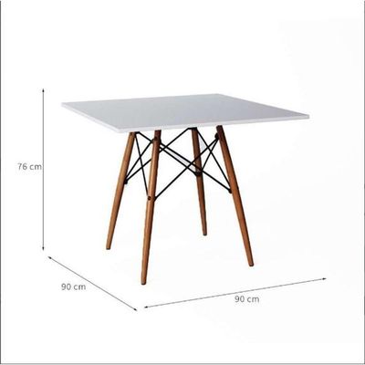 Conjunto Mesa De Jantar Quadrada Branco 90cm Com 4 Cadeiras Marcela – Design Moderno E Sofisticado, Nude