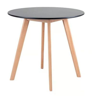 Conjunto De Jantar Mesa Leda 100cm Preto + 4 Cadeiras Marcela, Moderna E Confortavel - Nude