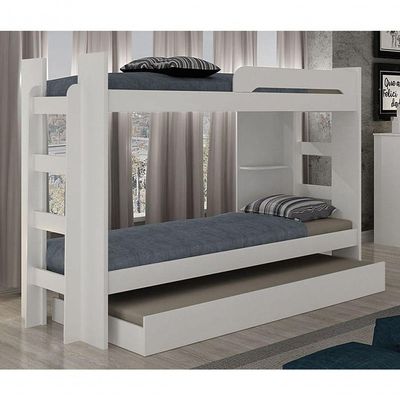 Beliche Infantil Com Cama Auxiliar - 125-neve - Star Móveis
