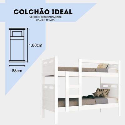 Beliche Multifuncional: Usada Como 2 Camas De Solteiro, Ideal Para Quartos Compartilhados