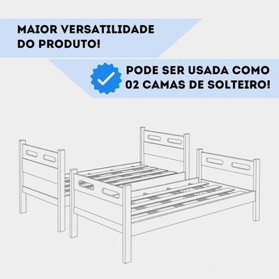 Beliche Multifuncional: Usada Como 2 Camas De Solteiro, Ideal Para Quartos Compartilhados