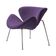 Poltrona Design Trevo Suede Roxo Base Inox