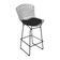 Kit 6 Banquetas Bistrô Bertoia Preta D70 Com Assento Preto