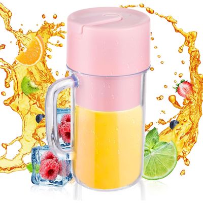 Copo Caneca Liquidificador Mini Juicer 380ml com tampa e canudo Recarregavel Portatil