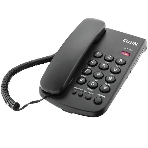 Telefone com Bloqueador Elgin TCF-2000 Preto Preta