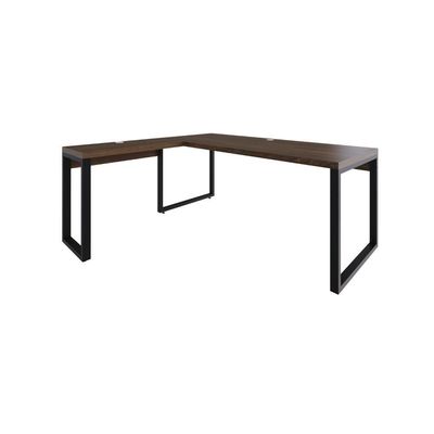 Mesa Em L Presidente 190x160x75cm Yon - Nogueira-est.preta Nogueira-est.preta