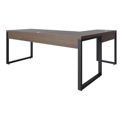 Mesa Em L Presidente 190x160x75cm Yon - Nogueira-est.preta Nogueira-est.preta