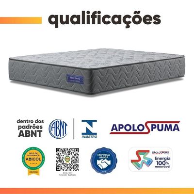 Cama Box Baú Colchão Casal Molas Ensacadas Atlanta 138x188x63cm Apolo Cinza