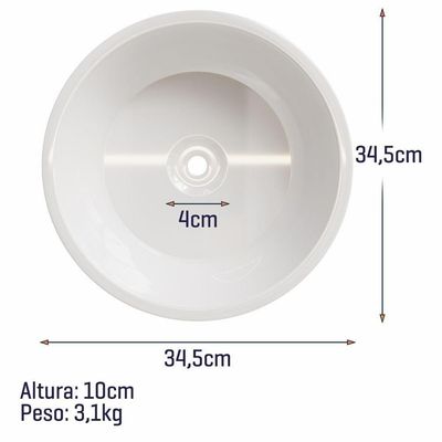 Cuba De Apoio Para Banheiro E Lavabo Turquesa Redonda Luxo Design Moderno