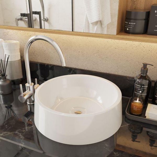 Cuba De Apoio Para Banheiro E Lavabo Turquesa Redonda Luxo Design Moderno