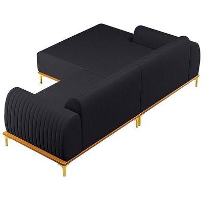 Sofá 230cm 4 Lugares Com Chaise Esquerdo Pés Gold Molino D-465 Linho - Domi