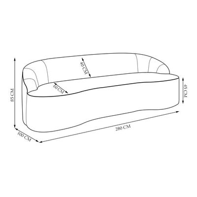 Sofá 5 Lugares Para Sala De Estar Living 280cm Theo D06 Bouclê Cinza - Mpozenato