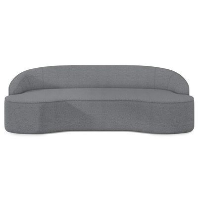 Sofá 5 Lugares Para Sala De Estar Living 280cm Theo D06 Bouclê Cinza - Mpozenato