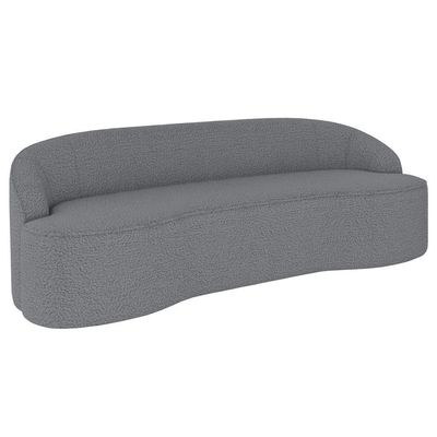Sofá 5 Lugares Para Sala De Estar Living 280cm Theo D06 Bouclê Cinza - Mpozenato