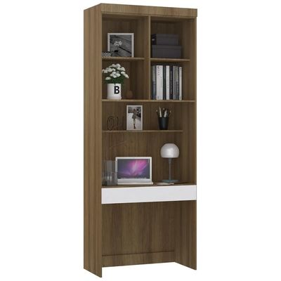 Escrivaninha Bancada Estudo Modulada 90cm Delphi Avelã/branco L01 - Mpozenato