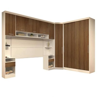 Guarda Roupa Casal Modulado Cp07 Taiga Avelã/branco L01 - Mpozenato