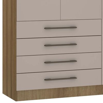 Guarda Roupa Solteiro 132cm 3 Portas 4 Gavetas Delphi Avelã/cinnamon L01 - Mpozenato