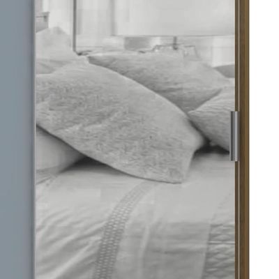 Guarda Roupa Solteiro 135cm 2 Portas E Espelho Delphi Avelã/grey L01 - Mpozenato