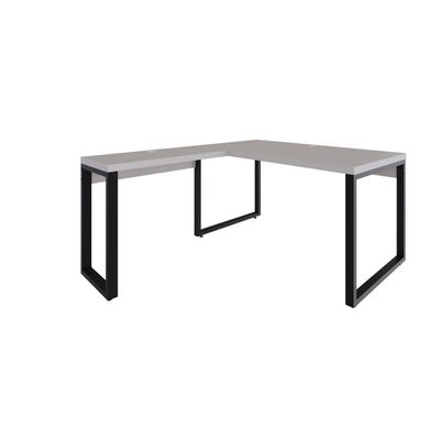 Mesa Em L Diretor 150x160x75cm Yon - Off White-est.preta Off White-est.preta