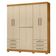Cômoda 4 Gavetas New E Guarda Roupa Casal Londres Carvalho Americano Off White - Incorplac