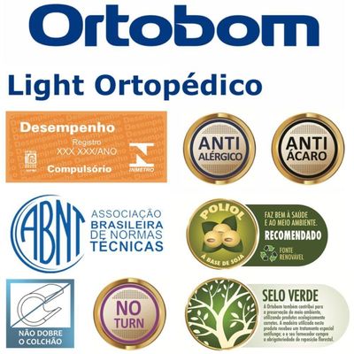Colchão de Espuma Queen Size Light Ortopédico 158x198x23cm 1040421100 Ortobom Colchao Light Orto