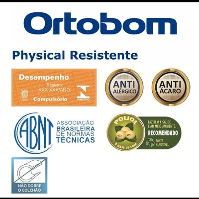 Colchão Physical Solteiro Resist Liso 88x188x12cm - 1040403273 - Ortobom
