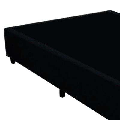 Cama Box Casal Suede Mega Cama Preto 138x188x42cm