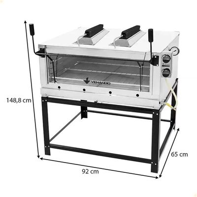 Forno Industrial Venâncio Roma Inox Gratinador Com Queimador Infravermelho Gás Glp Firiv90