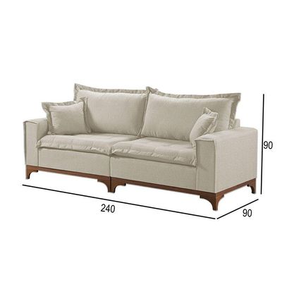 Sofá 4 Lugares Living Linho M-47 Martins Creme