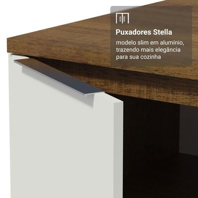 Armário De Cozinha Completa 190cm Stella Madesa Rustic Branco
