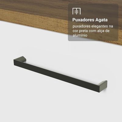 Armário De Cozinha Completa 190cm Com Cristaleira Agata Madesa Rustic Branco