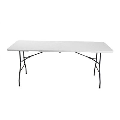 Mesa Portátil Dobrável Vira Maleta Com Alça Camping Branco