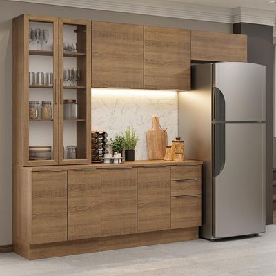 Armário De Cozinha Completa 270cm Rustic Stella Madesa 11