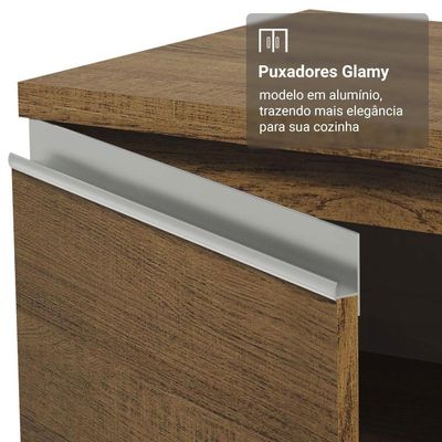 Armário De Cozinha Completa 190cm Glamy Madesa Rustic
