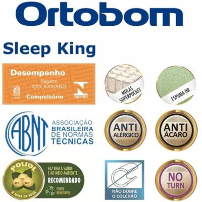Colchão Sleep King Casal 138x188x32cm - 1041691600 - Ortobom