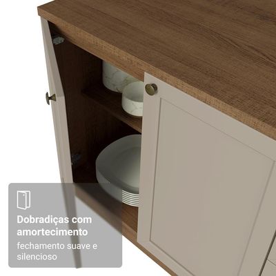 Armário De Cozinha Completa 270 Cm Rustic/crema Vik Madesa 01 Rustic/crema