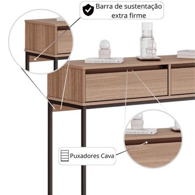 Aparador Buffet Rio 2 Gavetas Para Sala 90 Cm Montana
