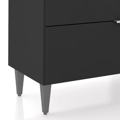 Balcão Para Pia 100cm Sem Tampo Pérola Z34 Preto - Mpozenato