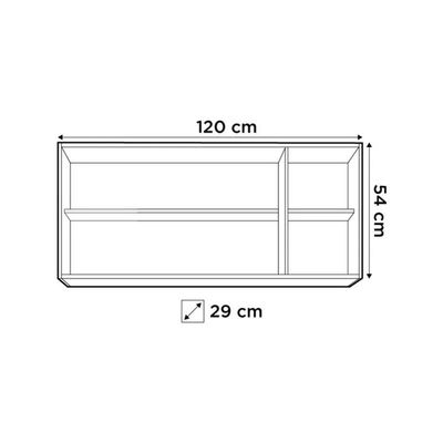 Armário Aéreo De Cozinha Honduras 03 Portas 120cm - Lumil - Branco/preto