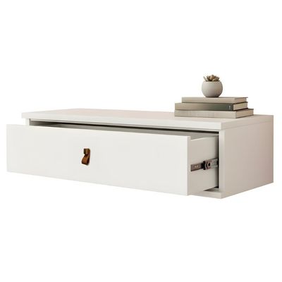 Penteadeira Suspensa 90cm 1 Gaveta Quarto Lila Branco Z49 - Mpozenato