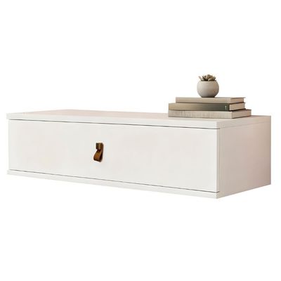 Penteadeira Suspensa 90cm 1 Gaveta Quarto Lila Branco Z49 - Mpozenato