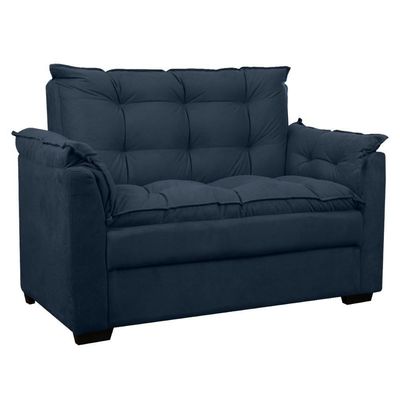 Sofá Confortável 1,40 Pequeno Compacto Small Azul Marinho