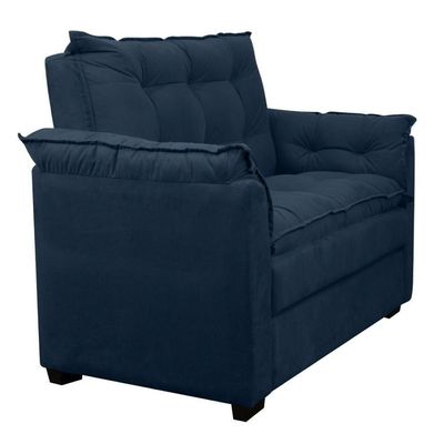 Sofá Confortável 1,40 Pequeno Compacto Small Azul Marinho