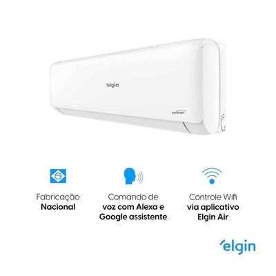 Ar Condicionado Split Hi Wall Eco Ii Inverter Connect Elgin 9.000 Btus Frio 220V R-32