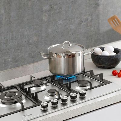 Cooktop 5 Bocas A Gás Midea Inox Com Mega Chama CYB5B Bivolt